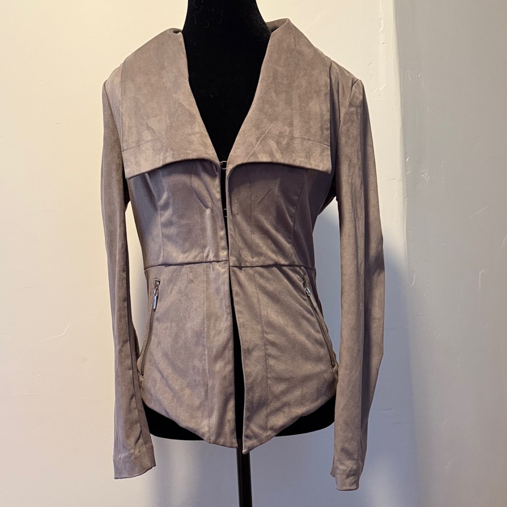 Blanc Noir Taupe Suede Jacket